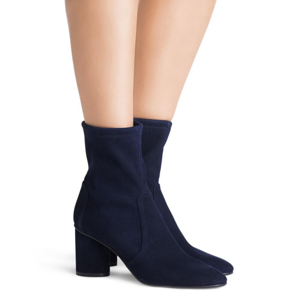 Stuart Weitzman Navy Suede Margot Bootie Size 6 1/2